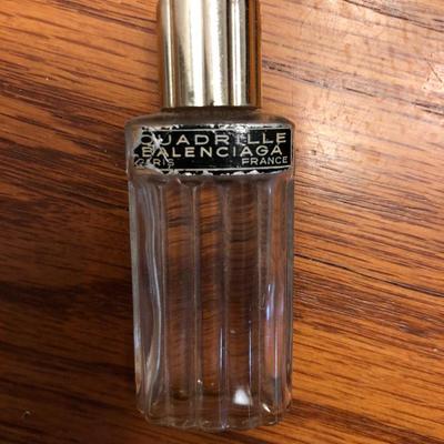 Vintage Mini Travel Chess (incomplete), Mini Balenciaga Perfume Empty Bottle & Hurdy Gurdy Wind Music Box -Lot 426