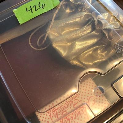 Vintage Mini Travel Chess (incomplete), Mini Balenciaga Perfume Empty Bottle & Hurdy Gurdy Wind Music Box -Lot 426