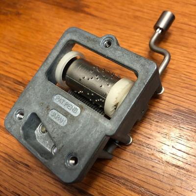 Vintage Mini Travel Chess (incomplete), Mini Balenciaga Perfume Empty Bottle & Hurdy Gurdy Wind Music Box -Lot 426