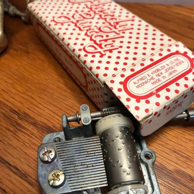 Vintage Mini Travel Chess (incomplete), Mini Balenciaga Perfume Empty Bottle & Hurdy Gurdy Wind Music Box -Lot 426