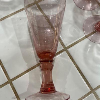 Pink Glass Pitcher and Glass set
