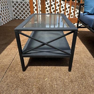 PATIO LOVE SEAT AND 2 TIER TABLE