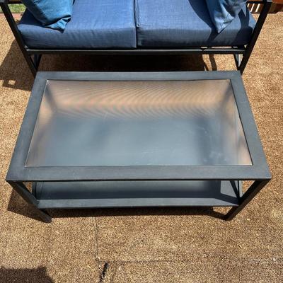 PATIO LOVE SEAT AND 2 TIER TABLE