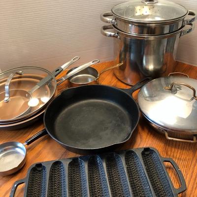 Mixed Cookware: Cast Iron, Gotham, Vintage Revere Cooper Clad & More -Lot 437