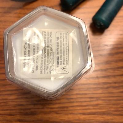 Candle Lot: Candles, Candle Holders & Basket -Lot 439