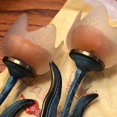 Candle Lot: Candles, Candle Holders & Basket -Lot 439