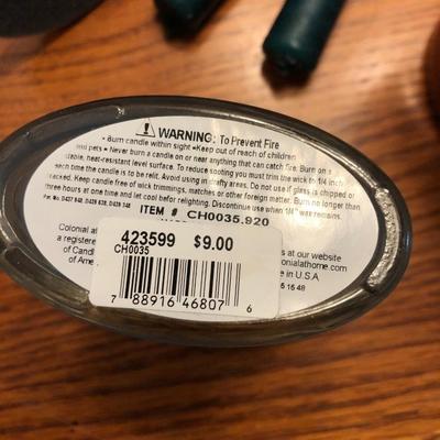 Candle Lot: Candles, Candle Holders & Basket -Lot 439