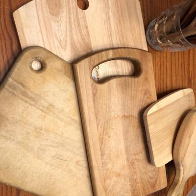 Wooden Kitchen Utensils, Bowls & Cutting Boards -Lot 440