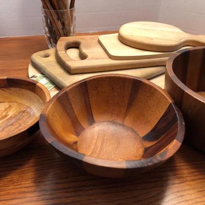Wooden Kitchen Utensils, Bowls & Cutting Boards -Lot 440