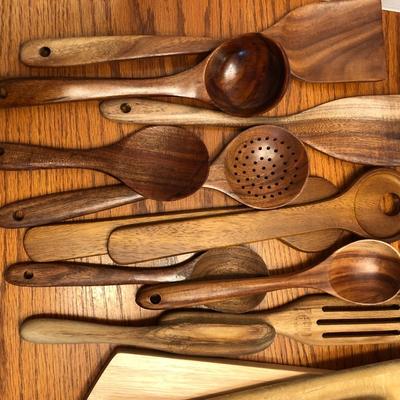Wooden Kitchen Utensils, Bowls & Cutting Boards -Lot 440