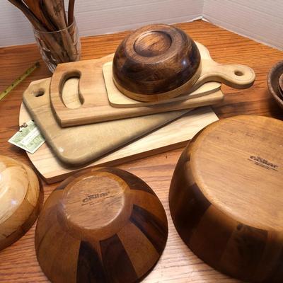 Wooden Kitchen Utensils, Bowls & Cutting Boards -Lot 440