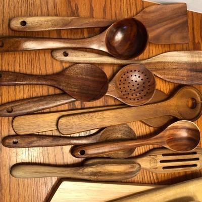 Wooden Kitchen Utensils, Bowls & Cutting Boards -Lot 440