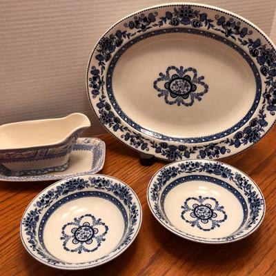 Wedgewood Mandarin Harvest Plates & Wedgewood & Co. Gravy Boat & Plate -Lot 441