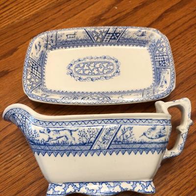 Wedgewood Mandarin Harvest Plates & Wedgewood & Co. Gravy Boat & Plate -Lot 441