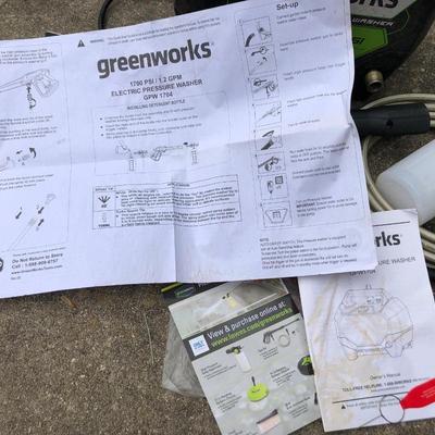 Greenworks 1700 PSI Electric Pressure Washer GPW1704 -Lot 444