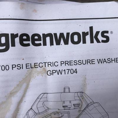 Greenworks 1700 PSI Electric Pressure Washer GPW1704 -Lot 444