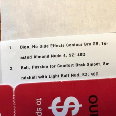 *NEW* Bali Intimates & Olga (Both: Color Nude; Size 40D) Womanâ€™s Bra Two (2) Quantity -Lot 448