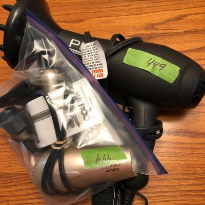 CONAIR Mini Pro Tourmaline Ceramic Styler & PRO Beauty Tools IONIC AC Motor Dryer w/ Attachments TESTED -Lot 449