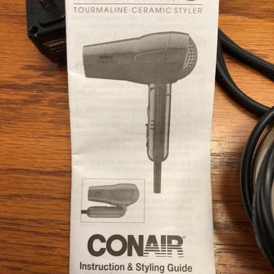 CONAIR Mini Pro Tourmaline Ceramic Styler & PRO Beauty Tools IONIC AC Motor Dryer w/ Attachments TESTED -Lot 449