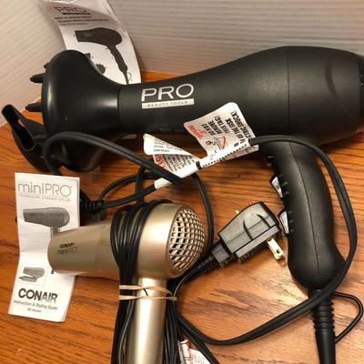 CONAIR Mini Pro Tourmaline Ceramic Styler & PRO Beauty Tools IONIC AC Motor Dryer w/ Attachments TESTED -Lot 449