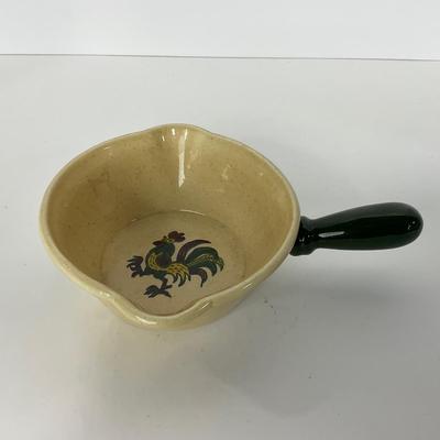 -78- DISHES | Rooster Metlox Poppytrail California Pottery | Bread, Divided Dish, & Handled Dish