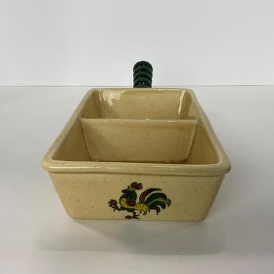 -78- DISHES | Rooster Metlox Poppytrail California Pottery | Bread, Divided Dish, & Handled Dish