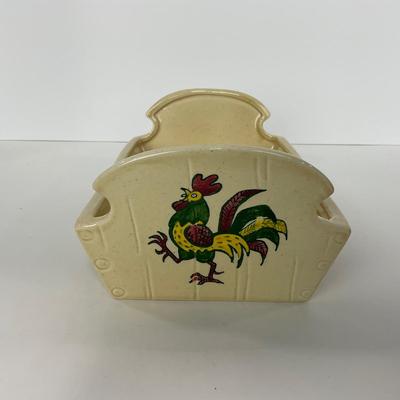 -78- DISHES | Rooster Metlox Poppytrail California Pottery | Bread, Divided Dish, & Handled Dish