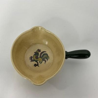 -78- DISHES | Rooster Metlox Poppytrail California Pottery | Bread, Divided Dish, & Handled Dish