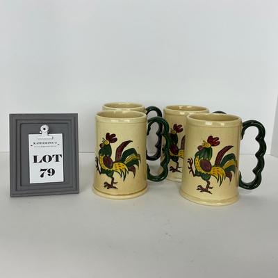 -79- DISHES | Rooster Metlox Poppytrail California Pottery | Mugs