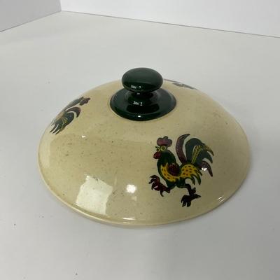 -80- DISHES | Rooster Metlox Poppytrail California Pottery | Covered Dish