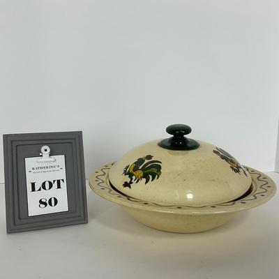 -80- DISHES | Rooster Metlox Poppytrail California Pottery | Covered Dish