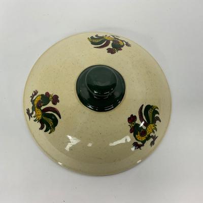-80- DISHES | Rooster Metlox Poppytrail California Pottery | Covered Dish