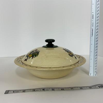 -80- DISHES | Rooster Metlox Poppytrail California Pottery | Covered Dish