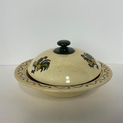 -80- DISHES | Rooster Metlox Poppytrail California Pottery | Covered Dish