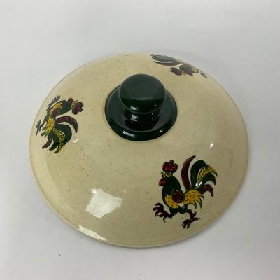 -80- DISHES | Rooster Metlox Poppytrail California Pottery | Covered Dish