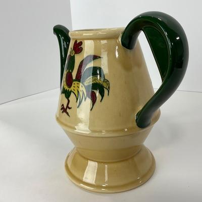 -81- DISHES | Rooster Metlox Poppytrail California Pottery | Lidded Teapot & Sugar