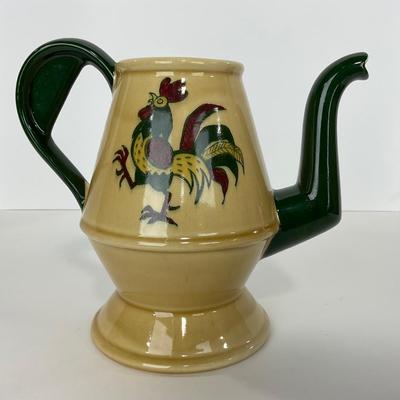 -81- DISHES | Rooster Metlox Poppytrail California Pottery | Lidded Teapot & Sugar
