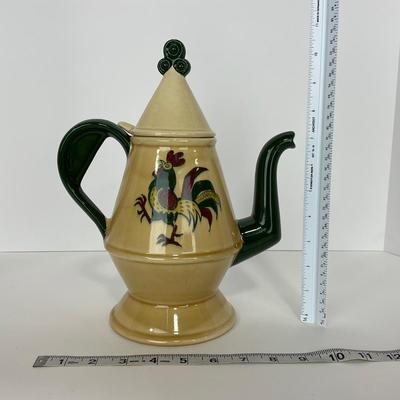 -81- DISHES | Rooster Metlox Poppytrail California Pottery | Lidded Teapot & Sugar