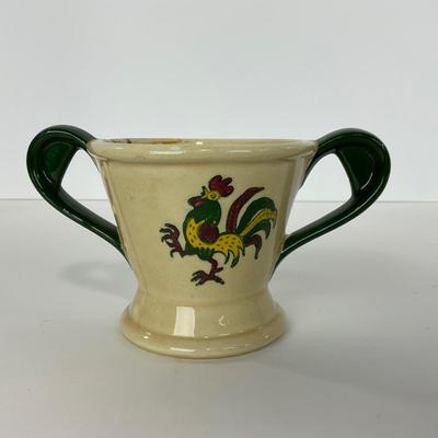 -81- DISHES | Rooster Metlox Poppytrail California Pottery | Lidded Teapot & Sugar