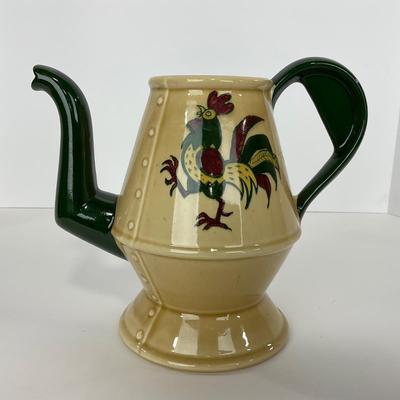 -81- DISHES | Rooster Metlox Poppytrail California Pottery | Lidded Teapot & Sugar