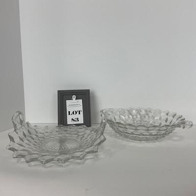 -83- GLASSWARE | American Fostoria Glass Co. | Bowl & Two Handled Dish