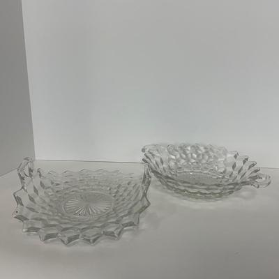 -83- GLASSWARE | American Fostoria Glass Co. | Bowl & Two Handled Dish