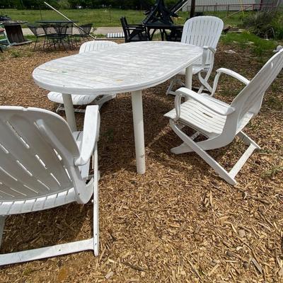 Heavy Plastic Patio Table and Chairs