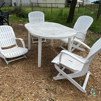 Heavy Plastic Patio Table and Chairs