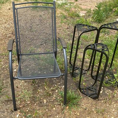 Metal Patio Chair and plant stands