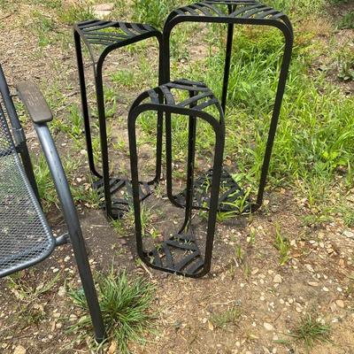 Metal Patio Chair and plant stands