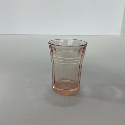 -85- GLASSWARE | Clear Glass Hobnail Shot Glasses | Pink Depression Shot Glass