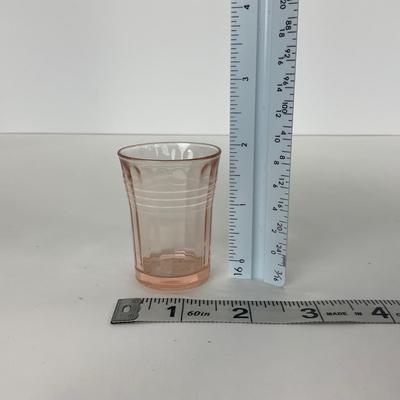 -85- GLASSWARE | Clear Glass Hobnail Shot Glasses | Pink Depression Shot Glass