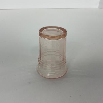 -85- GLASSWARE | Clear Glass Hobnail Shot Glasses | Pink Depression Shot Glass