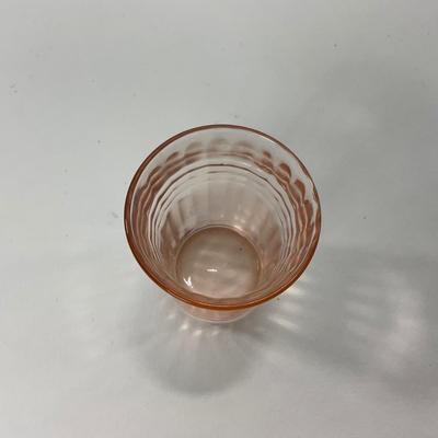 -85- GLASSWARE | Clear Glass Hobnail Shot Glasses | Pink Depression Shot Glass